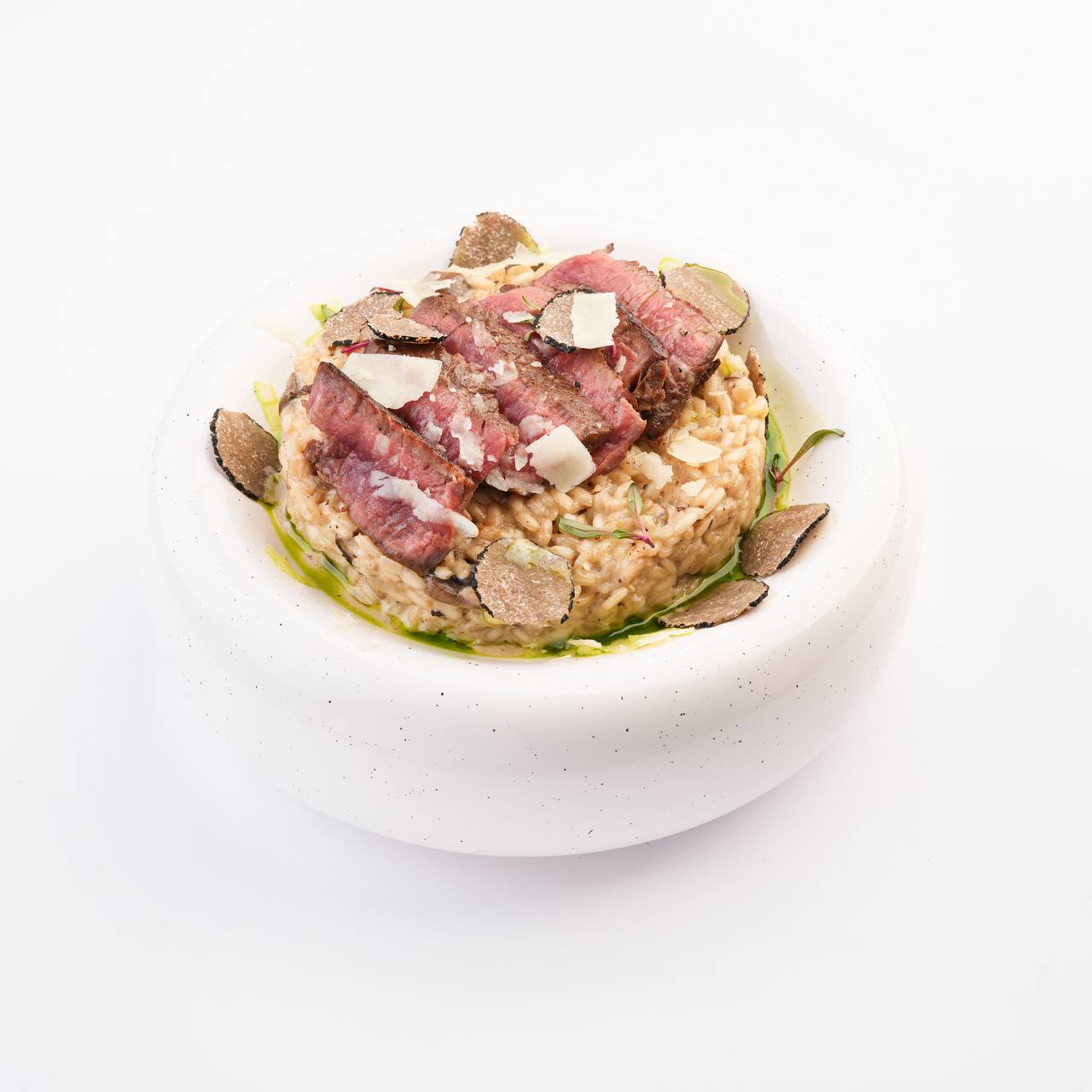 Mushroom Risotto with Steak